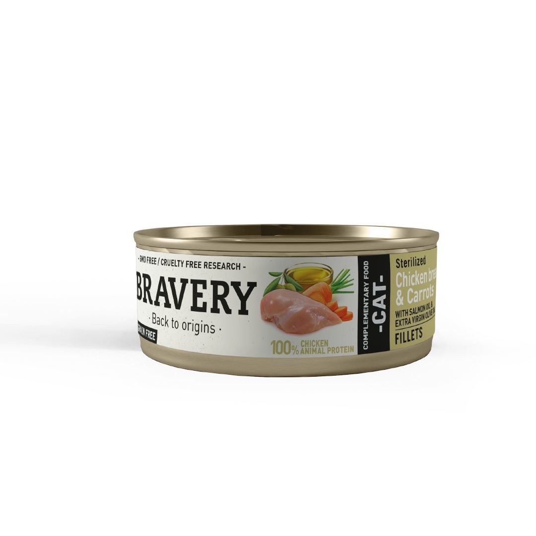 5GA70001 (1) BRAVERY CHICKEN AND CARROTS STERILIZED CAT WET FOOD 70 GR - Imagen 1