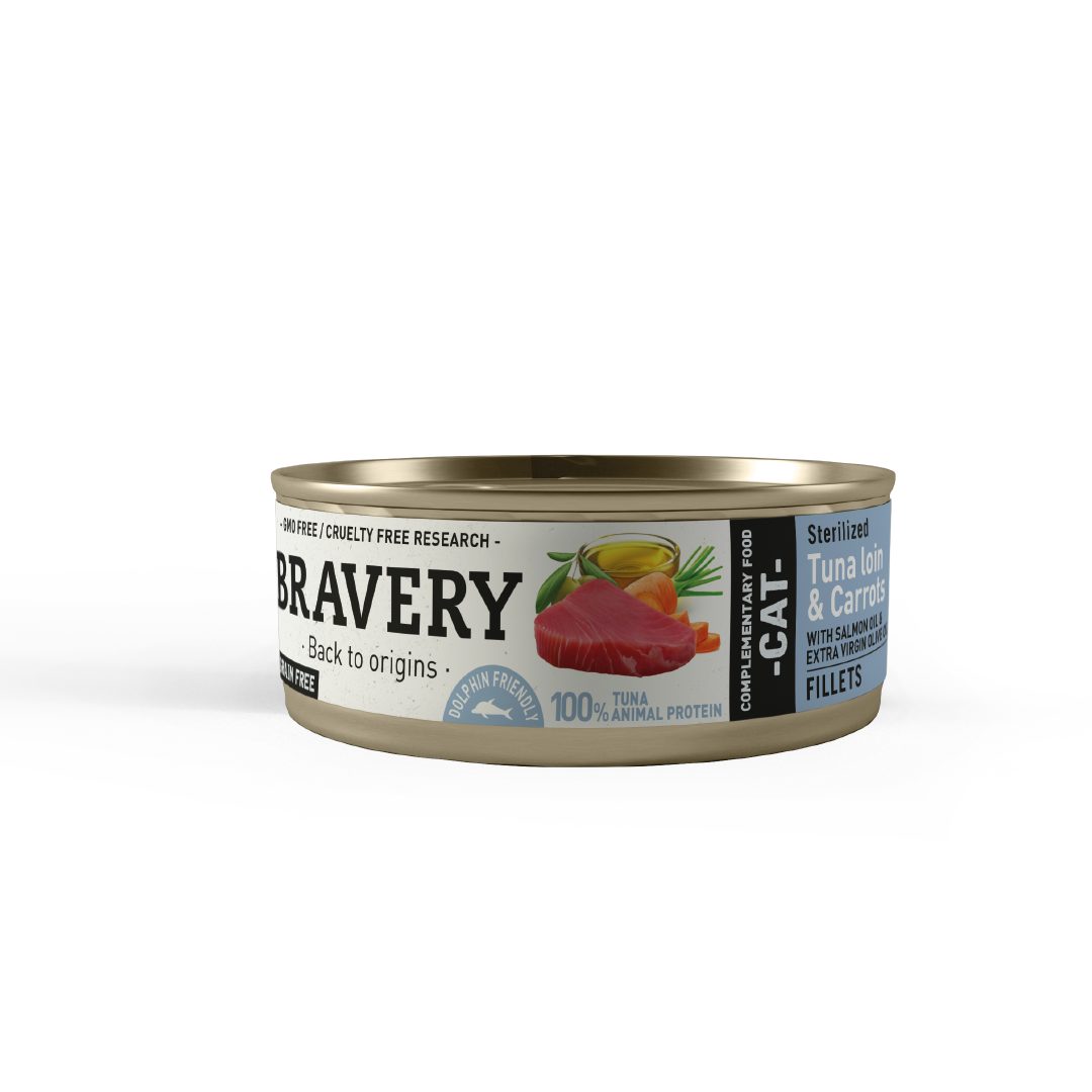 5GA70003 (1) BRAVERY TUNA LOIN AND CARROTS STERILIZED CAT WET FOOD 70 GR - Imagen 1