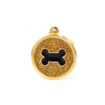 MY FAMILY GOLD BIG GLITTER CIRCLE BLACK BONE
