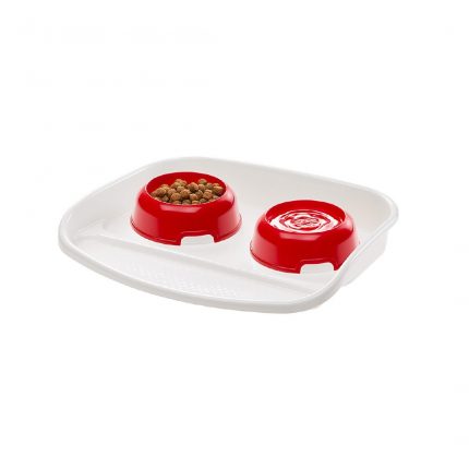 FP BANDEJA PLASTICA C/PLATOS, LINDO STD, 44.5x34 cm/300ml x2