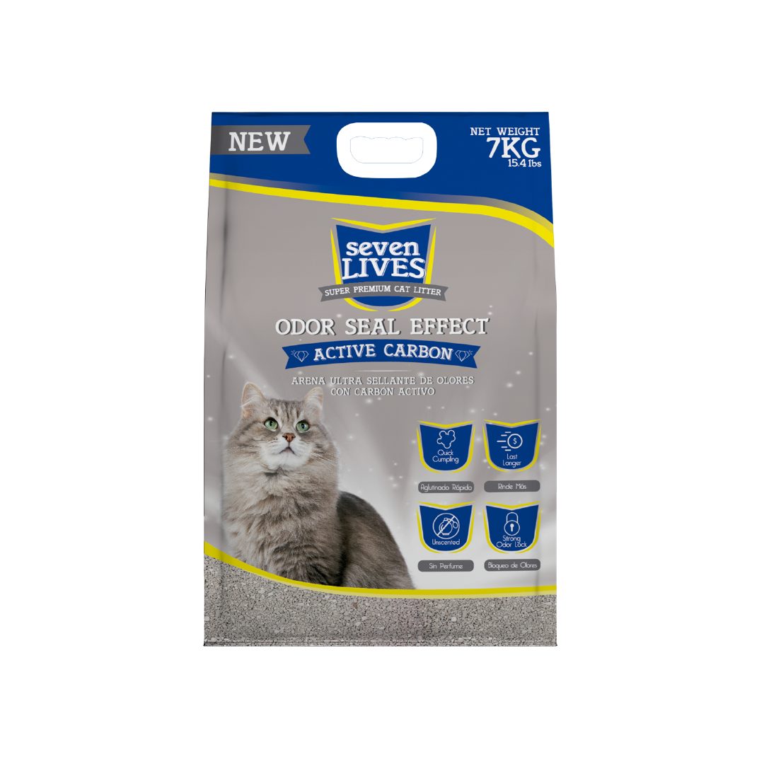 PW4007 (1) SEVEN LIVES ODOR SEAL EFFECT WITH ACTIVE CARBON 7 KG - Imagen 1