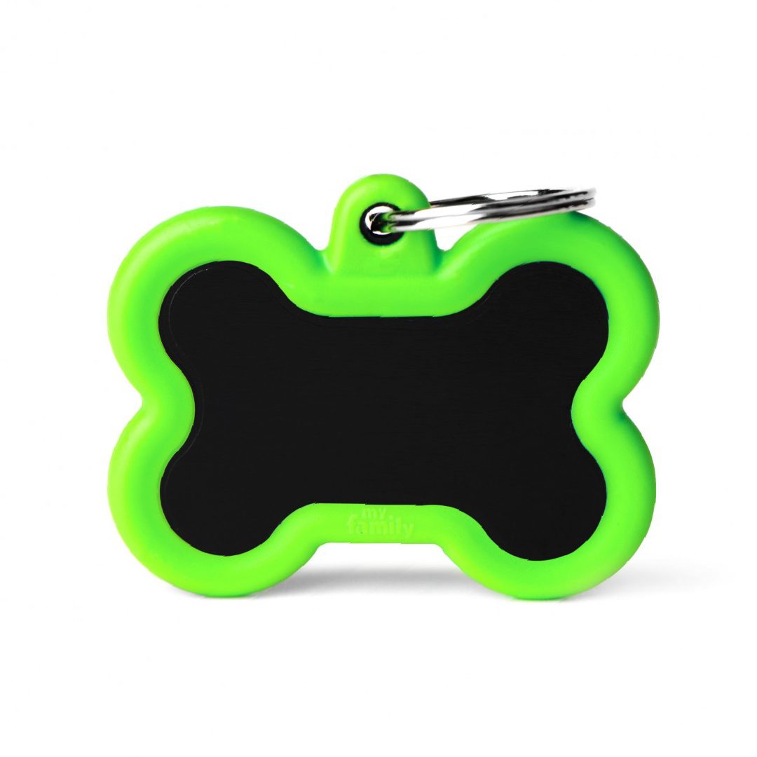 HTA01GREENMP (1) MY FAMILY BLACK BONE ALU GREEN RUBBER - Imagen 1