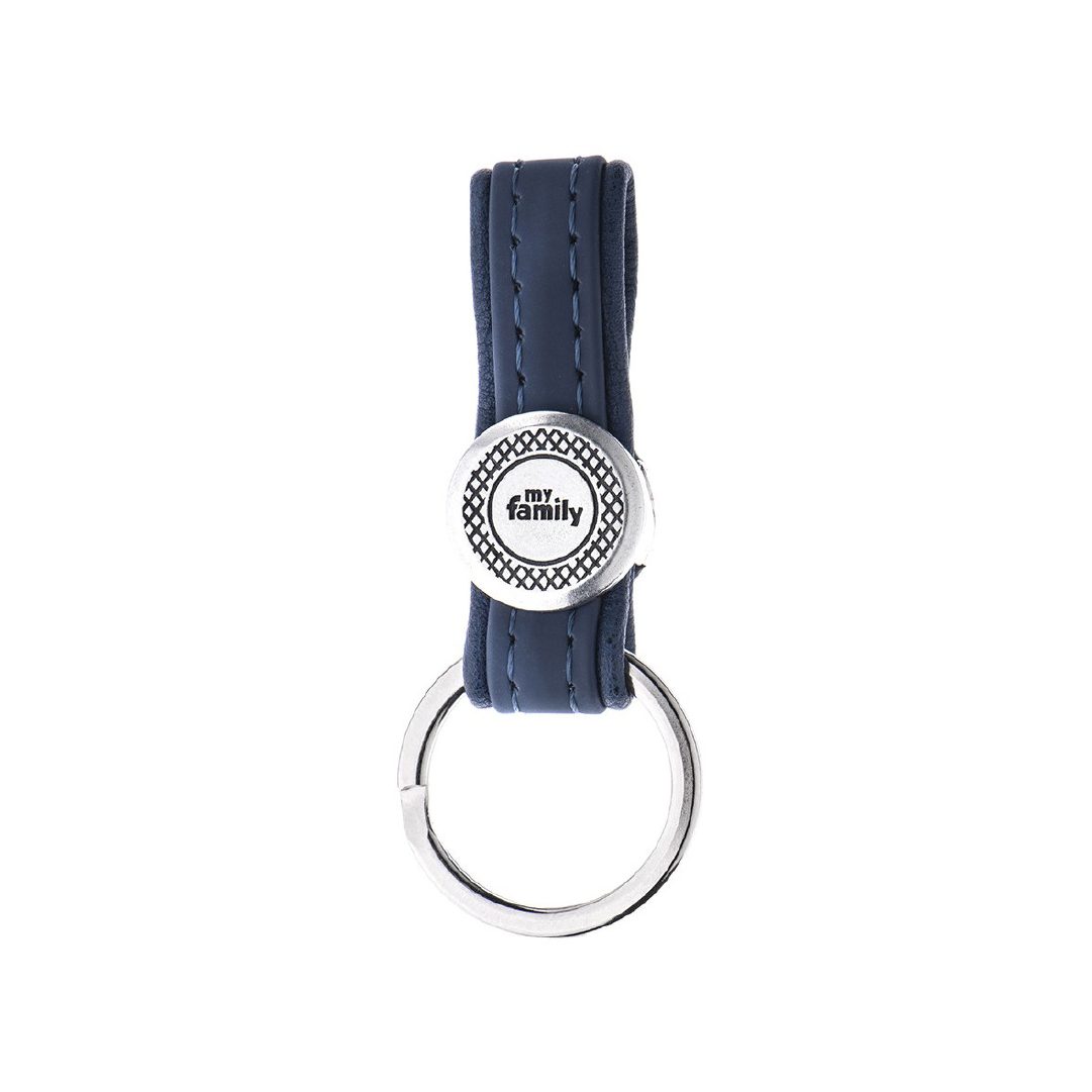 MF1194 MY FAMILY BLUE BILBAO KEYRING ANTIQUE SILVER - Imagen 1