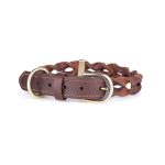 MF COLLAR ASCOT, CUERO TRENZADO CAFE, 35/45-2,2 cm / MD