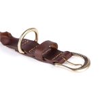 MF COLLAR ASCOT, CUERO TRENZADO CAFE, 35/45-2,2 cm / MD - Imagen 2