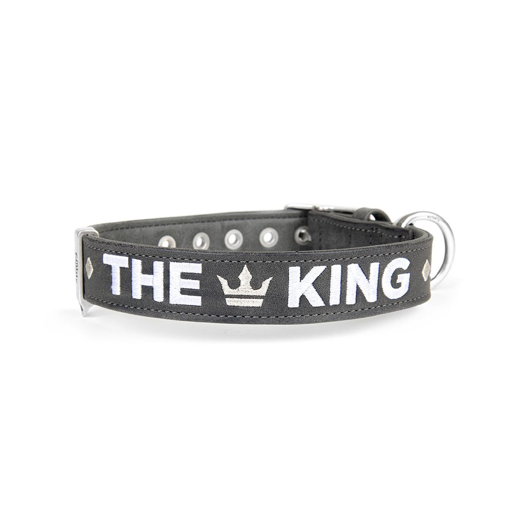 MF1605 (1) MF COLLAR ROYAL THE KING, GRIS Y NEGRO, 27/35-1,6 cm / SM - Imagen 1