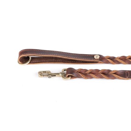 MF CORREA ASCOT, CUERO TRENZADO CAFE, 180 cm